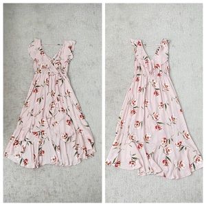 Floral Ruffle High Low Dress